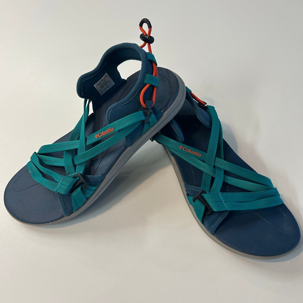 Columbia Kambi II Blue Teal Orange Strappy Sport Sandals Womens 9 BL0102-403
